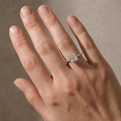 Princess Cut Sparkle Square Engagement Ring