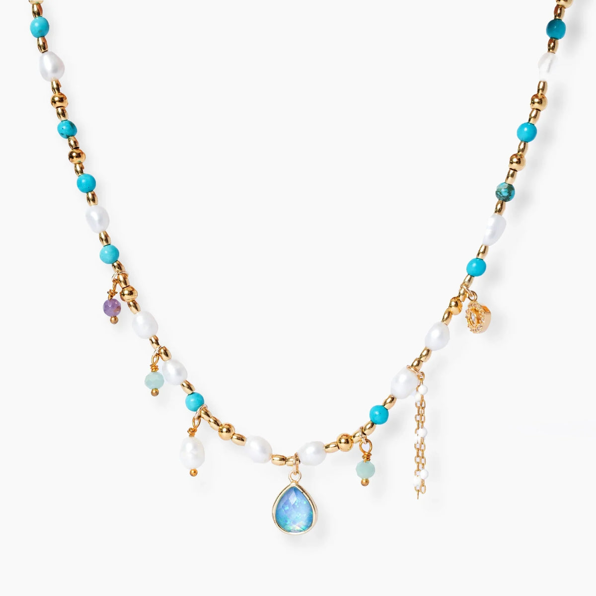 Intense Opal & Pearl Necklace