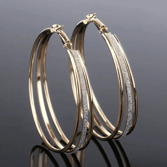 Retro Gold Hoop Earrings