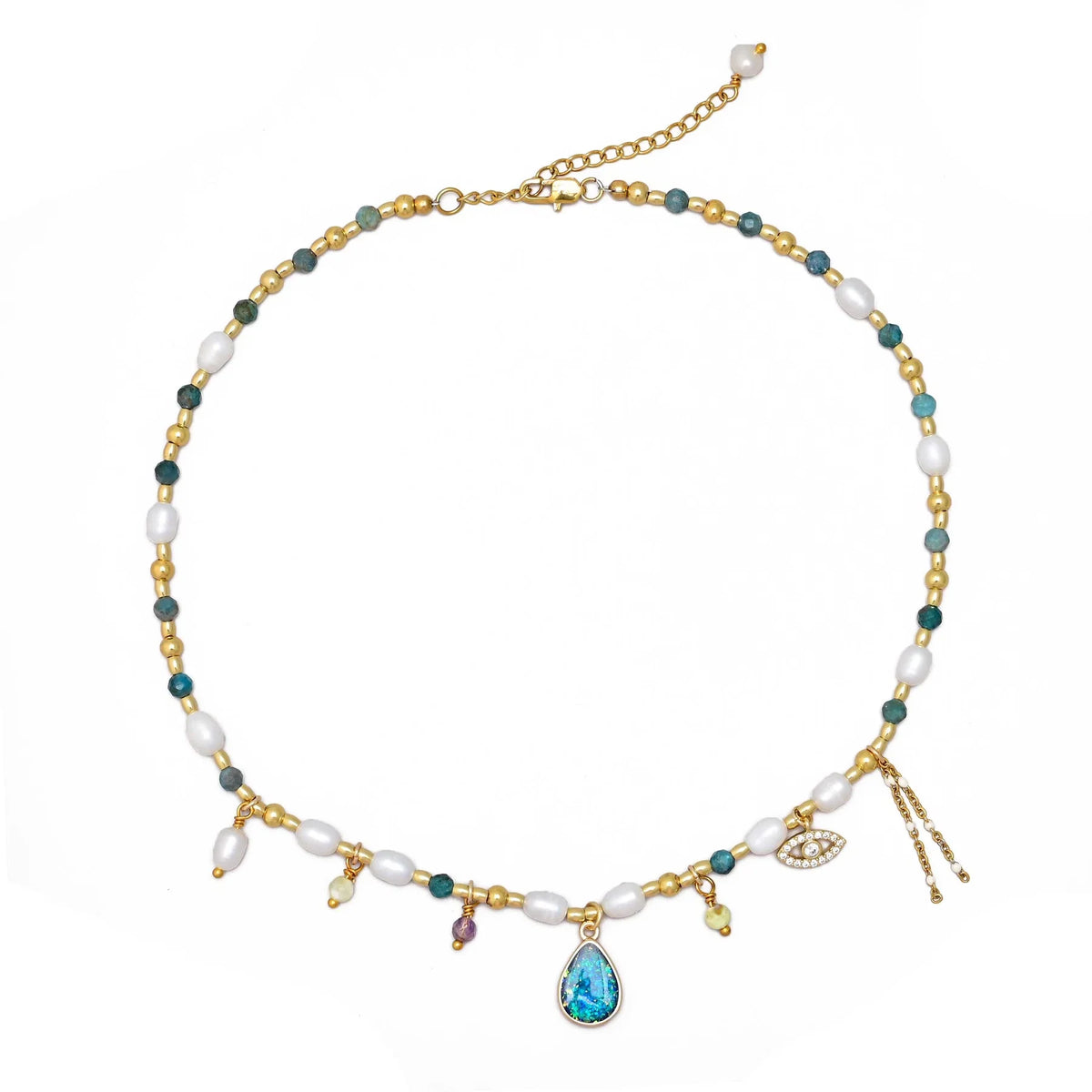 Intense Opal & Pearl Necklace