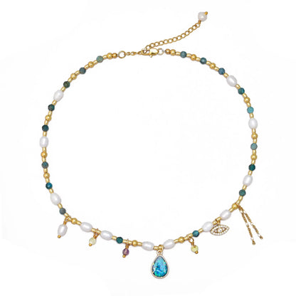 Intense Opal & Pearl Necklace