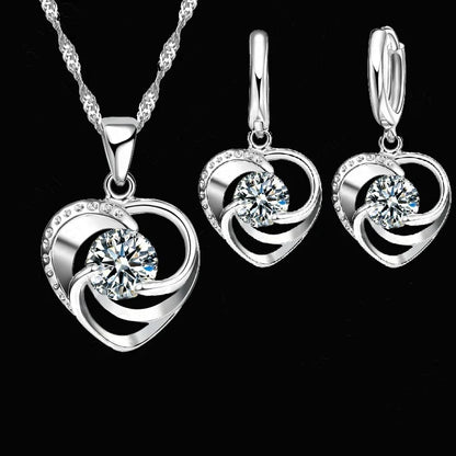 Timeless Heart Necklace and Earrings Set