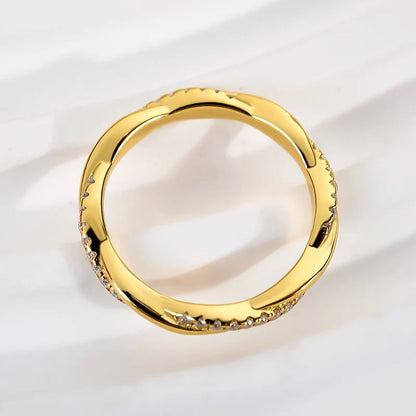 Moissanite Twist Eternity Wedding Ring