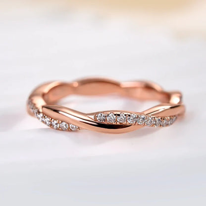 Moissanite Twist Eternity Wedding Ring