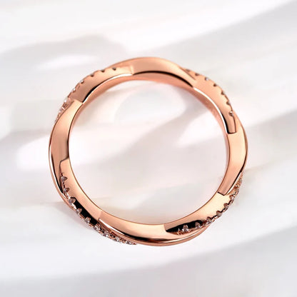 Moissanite Twist Eternity Wedding Ring