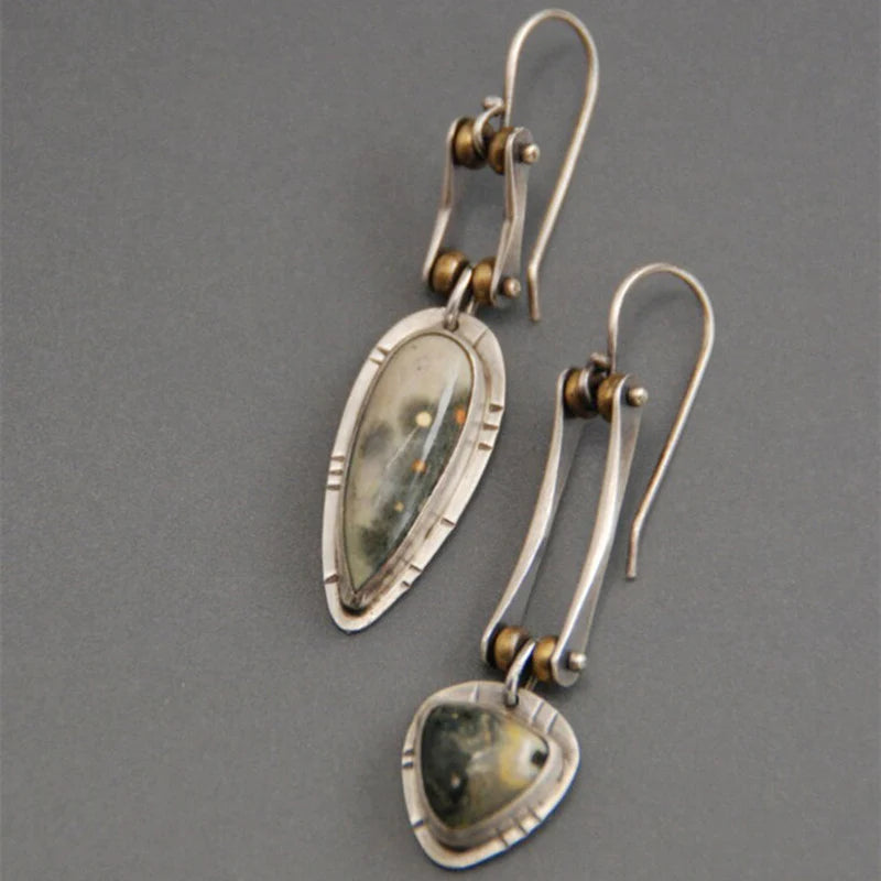 Antique" asymmetric earrings