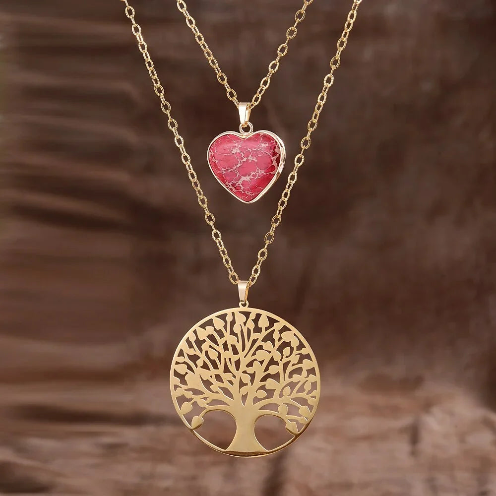 Heart & Tree of life Necklace