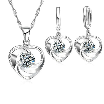 Timeless Heart Necklace and Earrings Set