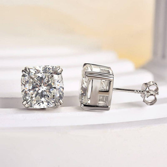 Cushion Cut Stud Earrings For Women